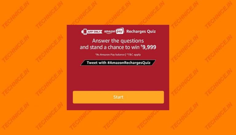Amazon Recharges Quiz Answers Win Rs 9999