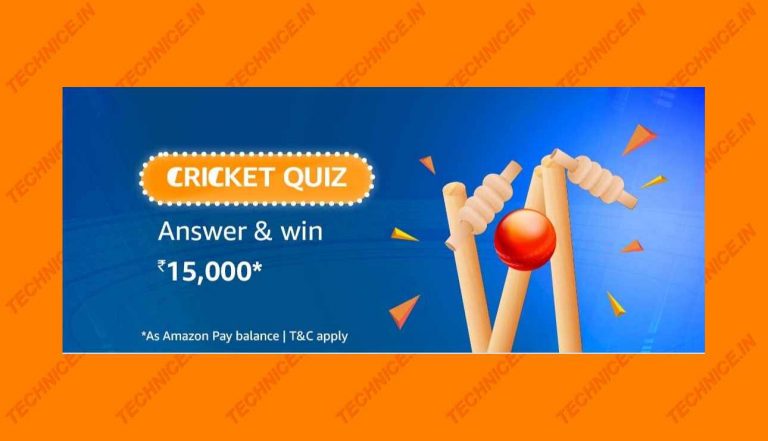 Amazon Cricket Quiz Answers Win Rs 15000