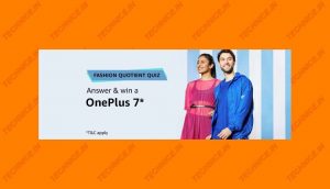 Amazon Fashion Quotient Quiz Answers Win OnePlus 7