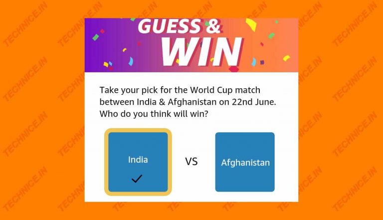 Amazon Guess And Win Quiz Answers Win Rs 15000