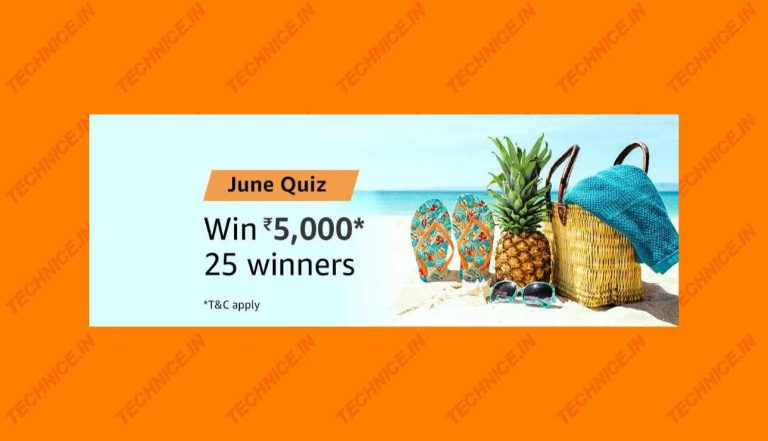 Amazon June Quiz Answers 2019 Win Rs 5000