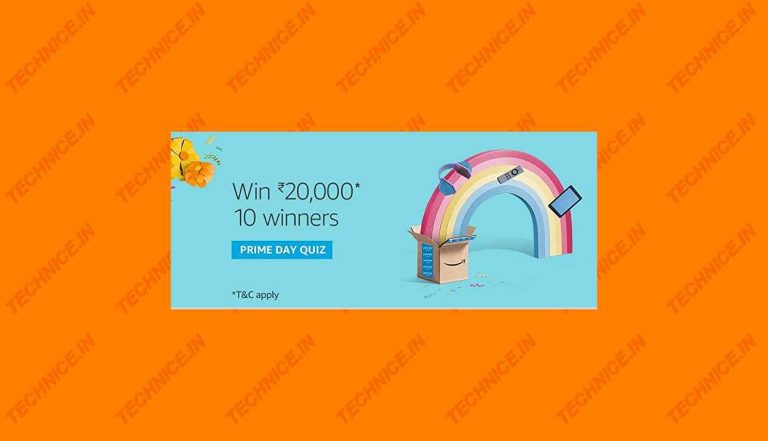 Amazon Prime Day Quiz Answers Win Rs 20000