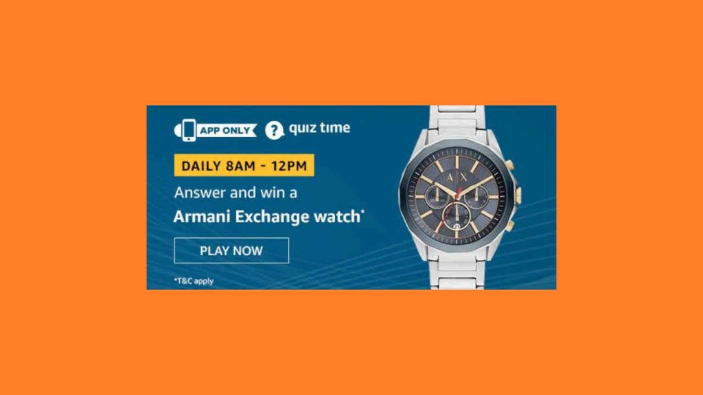 Armani Watch Quiz Answers 3 March 2020 
