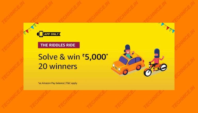 Amazon Riddles Ride Quiz Answers Win Rs 5000