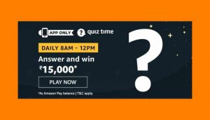 Amazon Rs 15000 Quiz Answers