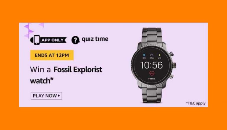Amazon Fossil Explorist Watch Quiz Answers