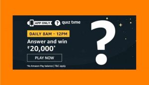 Amazon Rs 20000 Quiz Answers