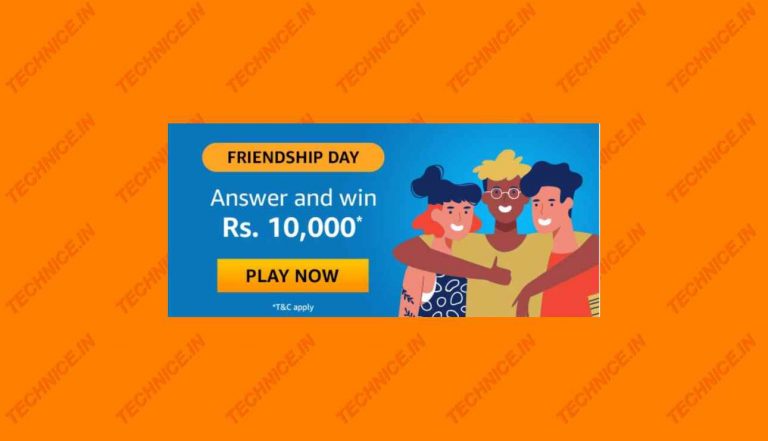 Amazon Friendship Day Quiz Answers Win Rs 10000
