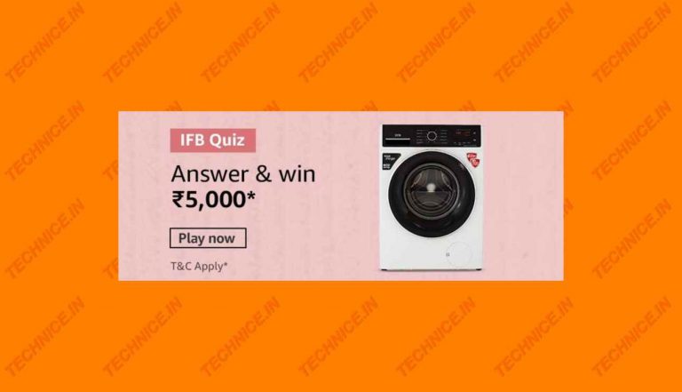 Amazon IFB Quiz Answers Win Rs 5000