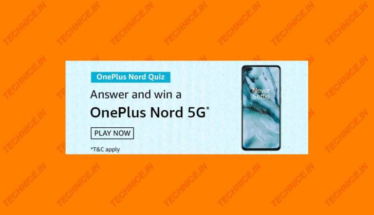 Amazon OnePlus Nord Quiz Answers Win OnePlus Nord 5G