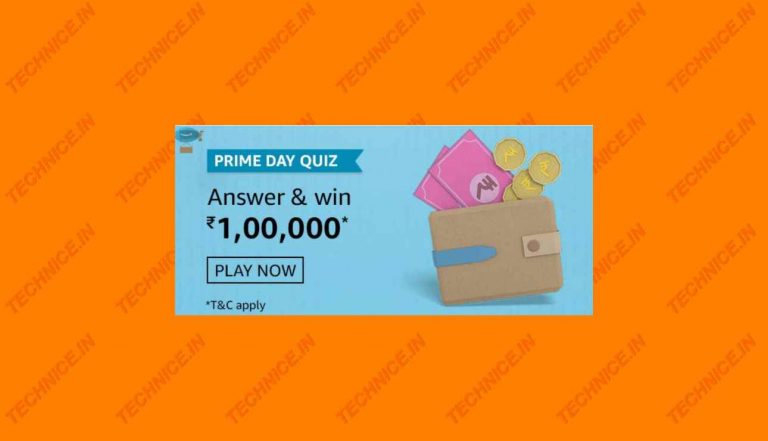 Amazon Prime Day Quiz Answers Win Rs 100000