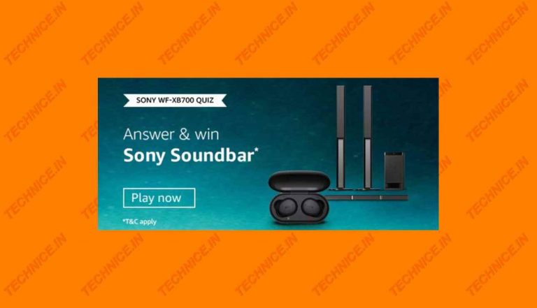 Amazon Sony WF-XB700 Quiz Answers Win Sony Soundbar