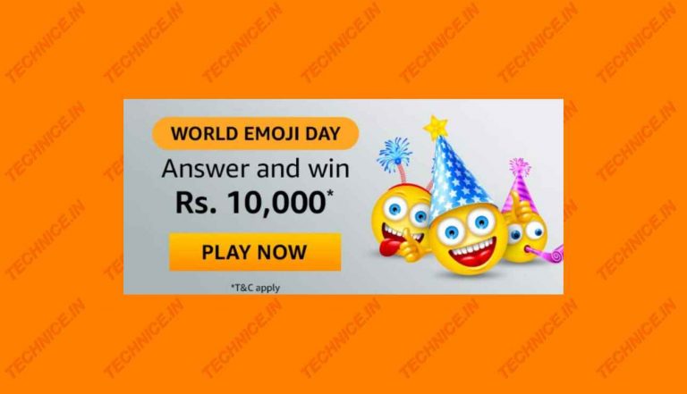 Amazon World Emoji Day Quiz Answers Win Rs 10000
