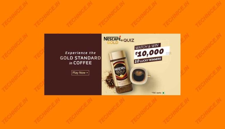 Amazon Nescafe Gold Quiz Answers Win Rs 10000