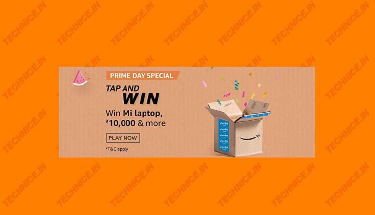 Amazon Prime Day Special Tap And Win Answers Win Mi Laptop, Rs 10000
