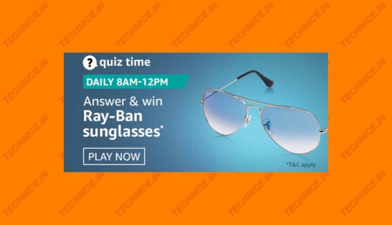 Amazon Ray-Ban Sunglasses Quiz Answers Win Sunglasses Free