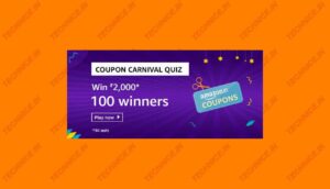 Amazon Coupon Carnival Quiz Answers Win Rs 2000 Free Money