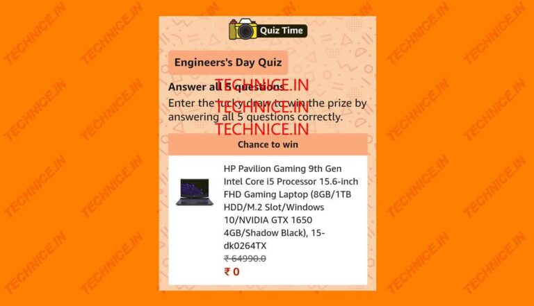 Amazon Engineers Day Quiz Answers Win HP Gaming Laptop