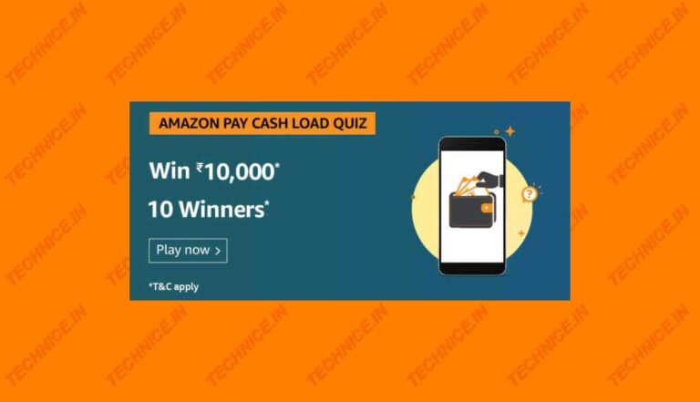Amazon Pay Cash Load Quiz Answers Win Rs 10000