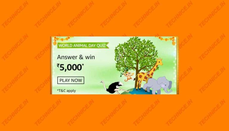 Amazon World Animal Day Quiz Answers Win Rs 5000 Amazon Pay Money