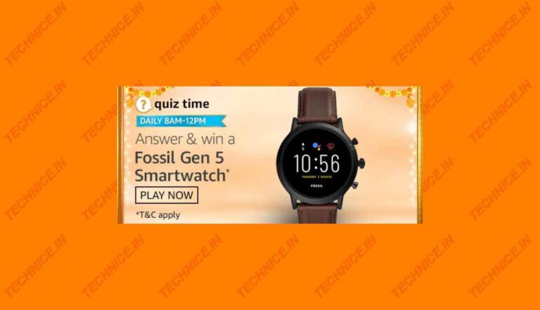 Amazon Fossil Watch Quiz Answers Win Fossil Gen 5 Smartwatch