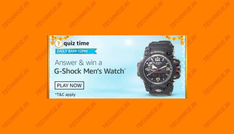 Amazon G-Shock Mens Watch Quiz Answers