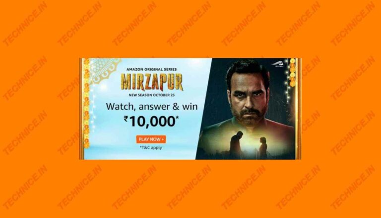 Amazon Mirzapur Quiz Answers Win Rs 10000