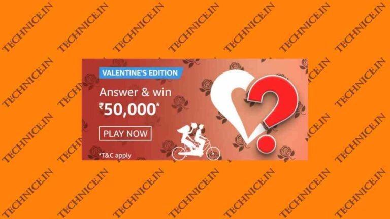 Amazon Valentines Edition Quiz Answers Win Rs 50000