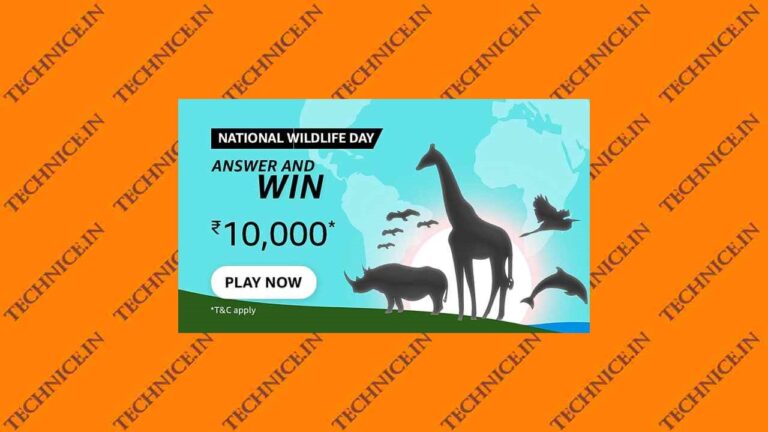 Amazon National Wildlife Day Quiz Answers Win Rs 10000 Amazon Pay Balance