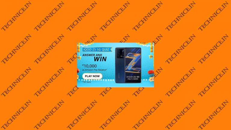 Amazon Iqoo Z5 5G Quiz Answers Win Rs 10000